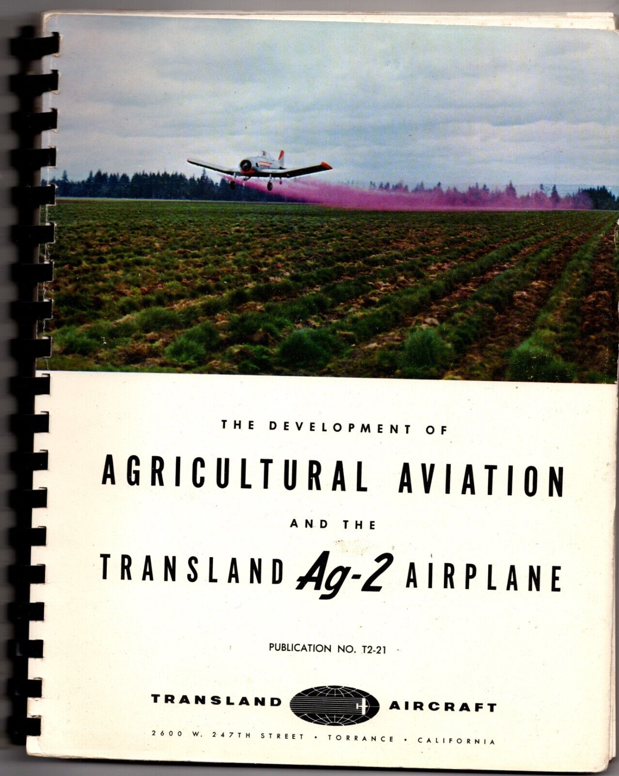 AG-2 Rare 1959 AGRICULTURAL AVIATION AND THE TRANSLAND Ag-2 AIRPLANE Aircraft pb