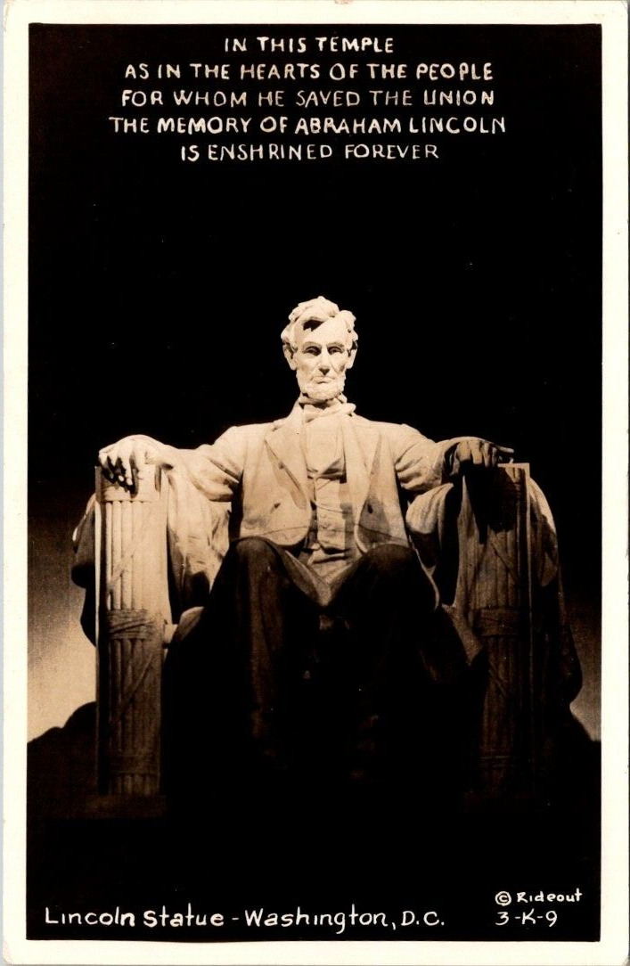 RPPC Lincoln Statue Washington DC Real Photo  -A31