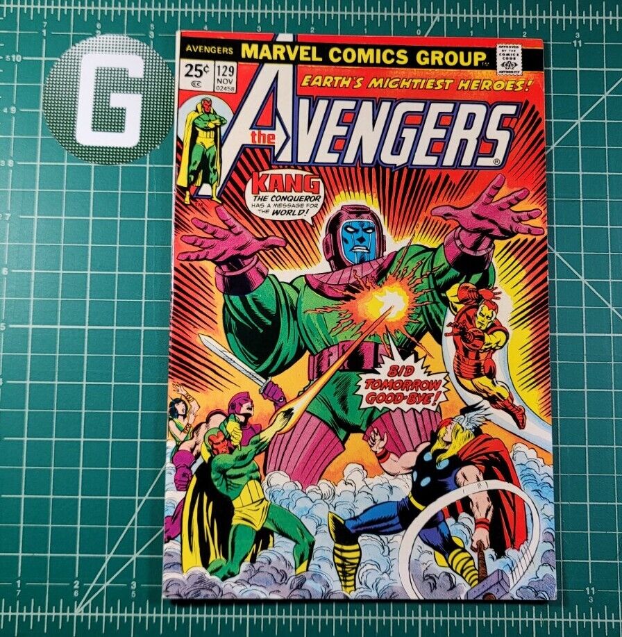 Avengers #129 (1974) Classic Kang Conqueror App w/ Leader MVS Marvel Comics VF+
