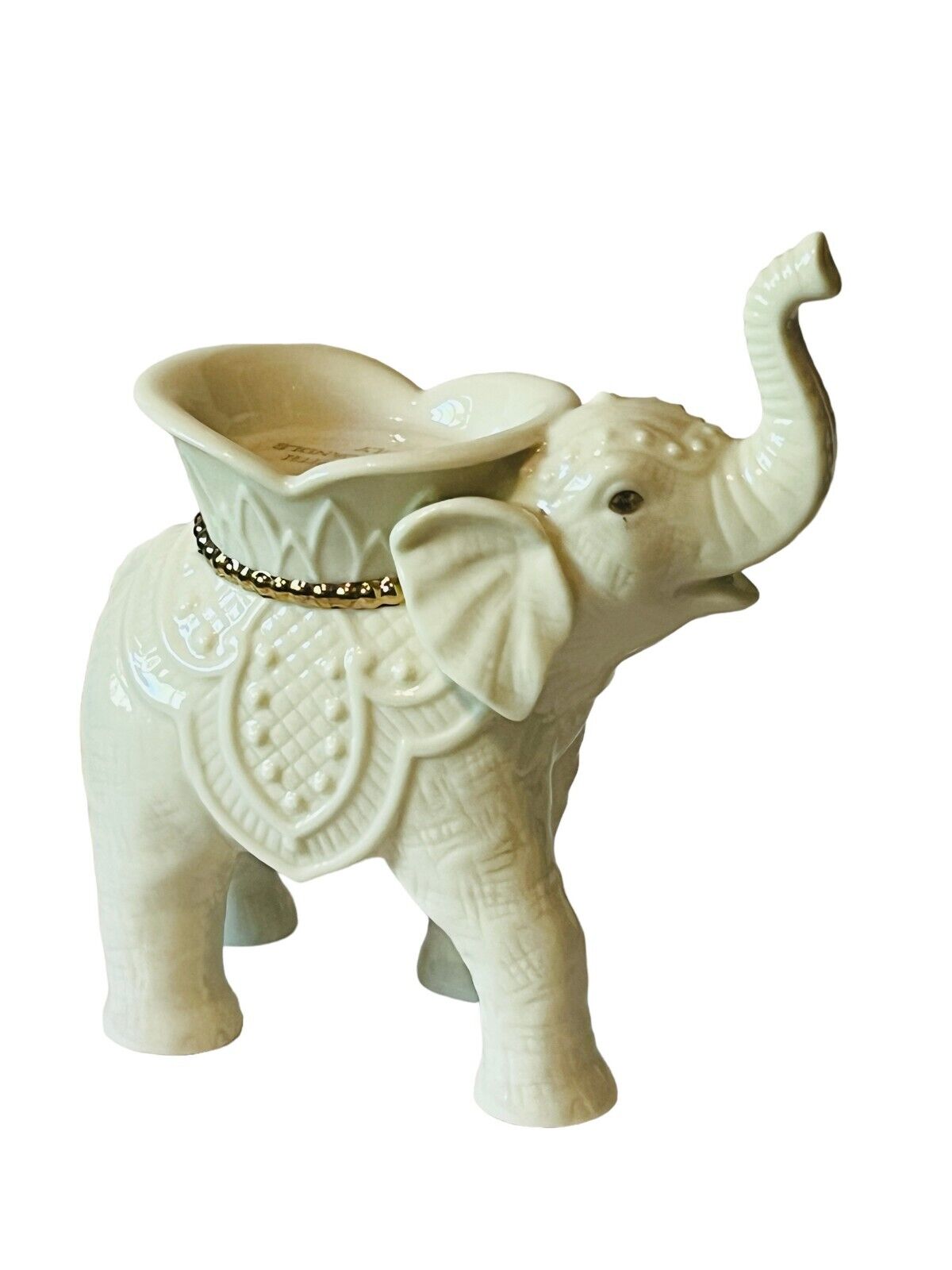 Lenox Jewels Elephant Figurine Pachyderm Gift Trunk Up tealight candle holder