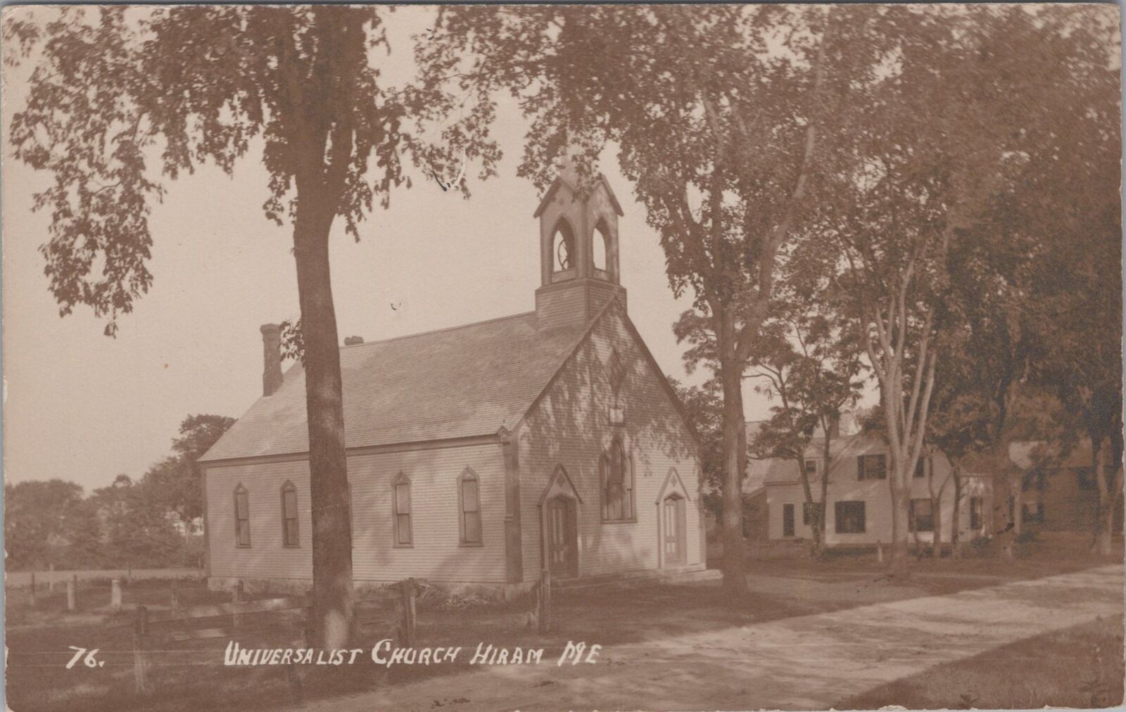 Universalist Church Hiram Maine 1919 RPPC Photo Postcard