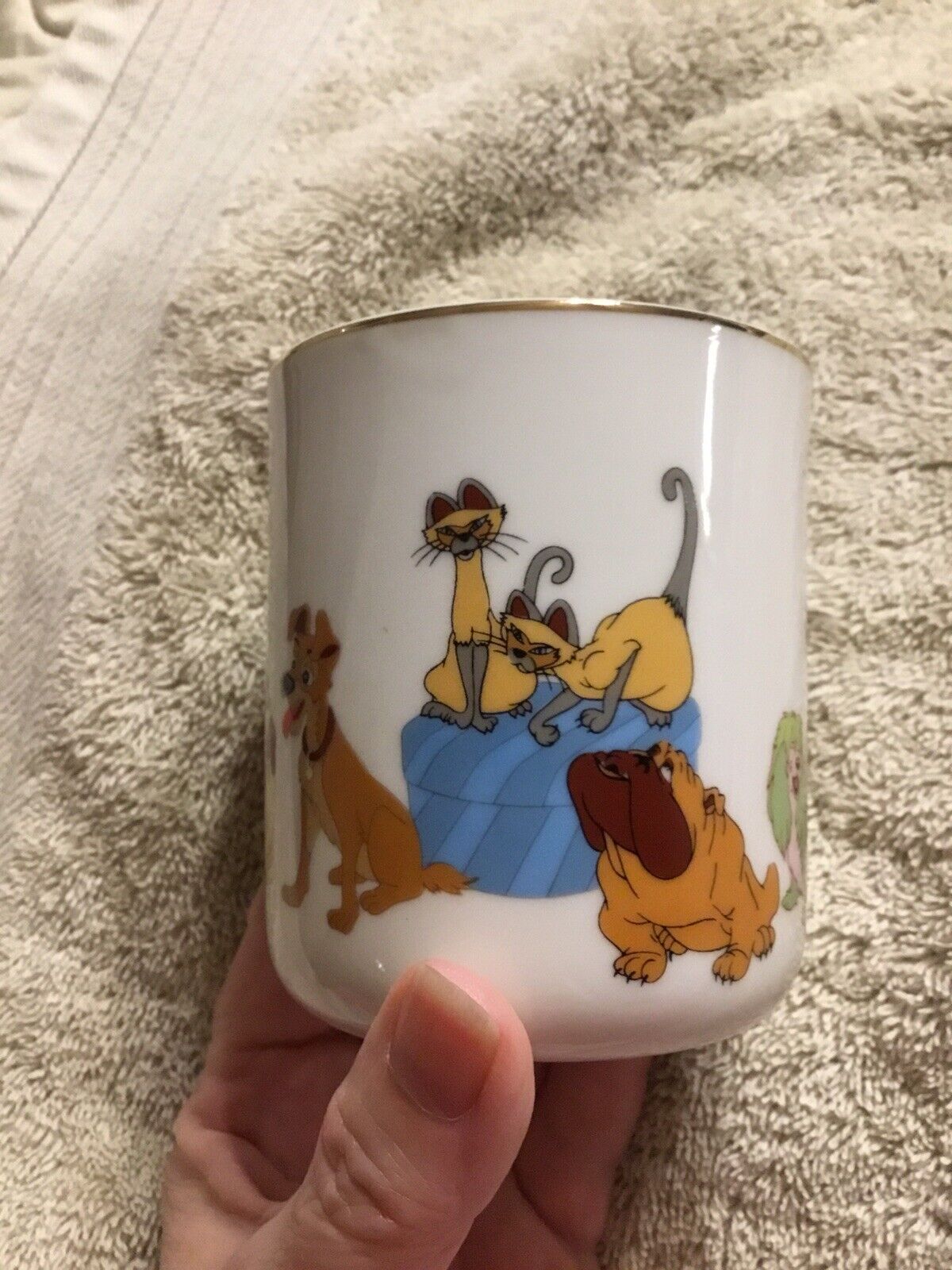 Vintage Disney Lady and the Tramp Mug Made in Japan 