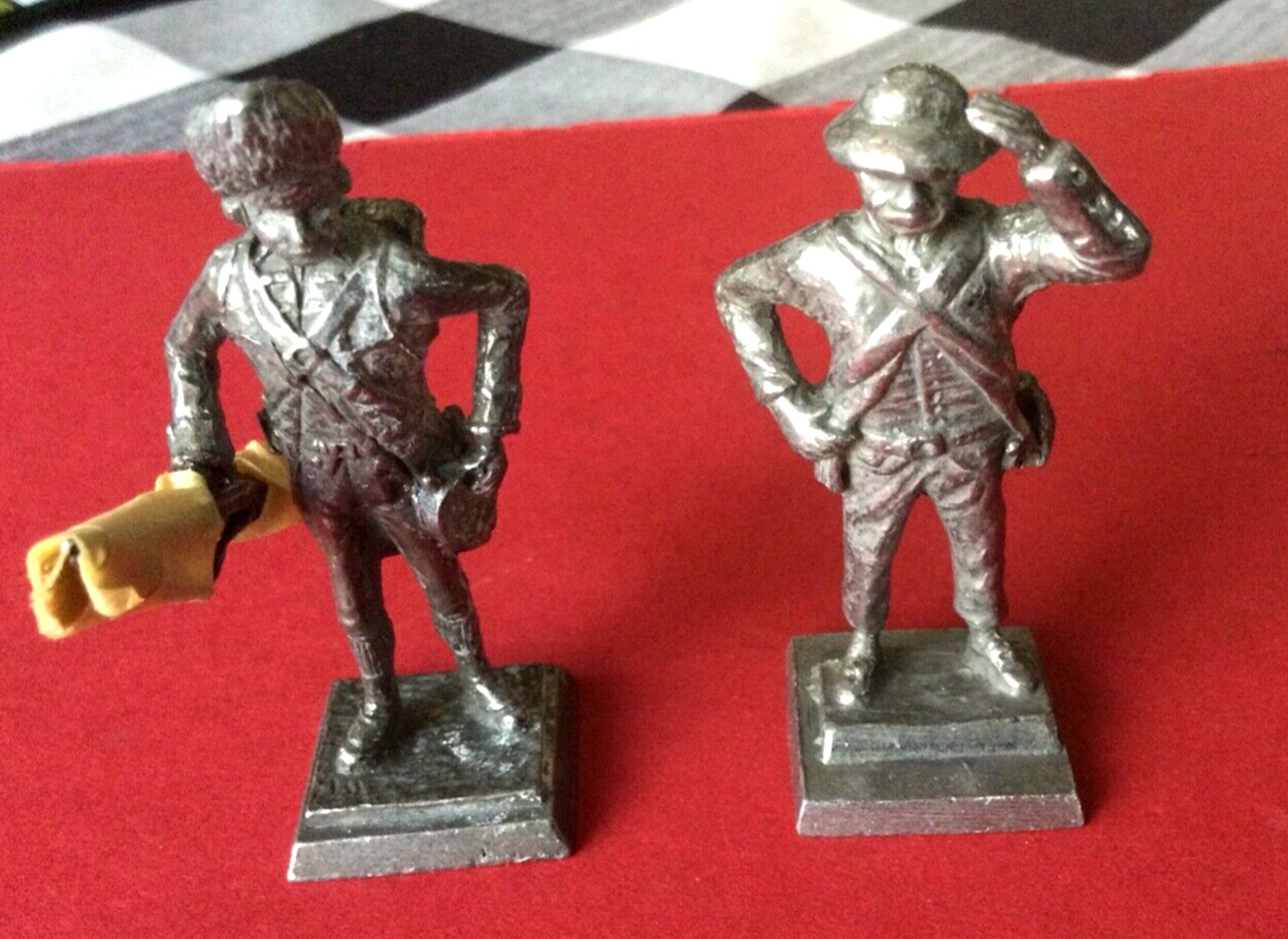 Vintage Pewter British Grenadier 1781 & Battalion Private 1777 Figurines