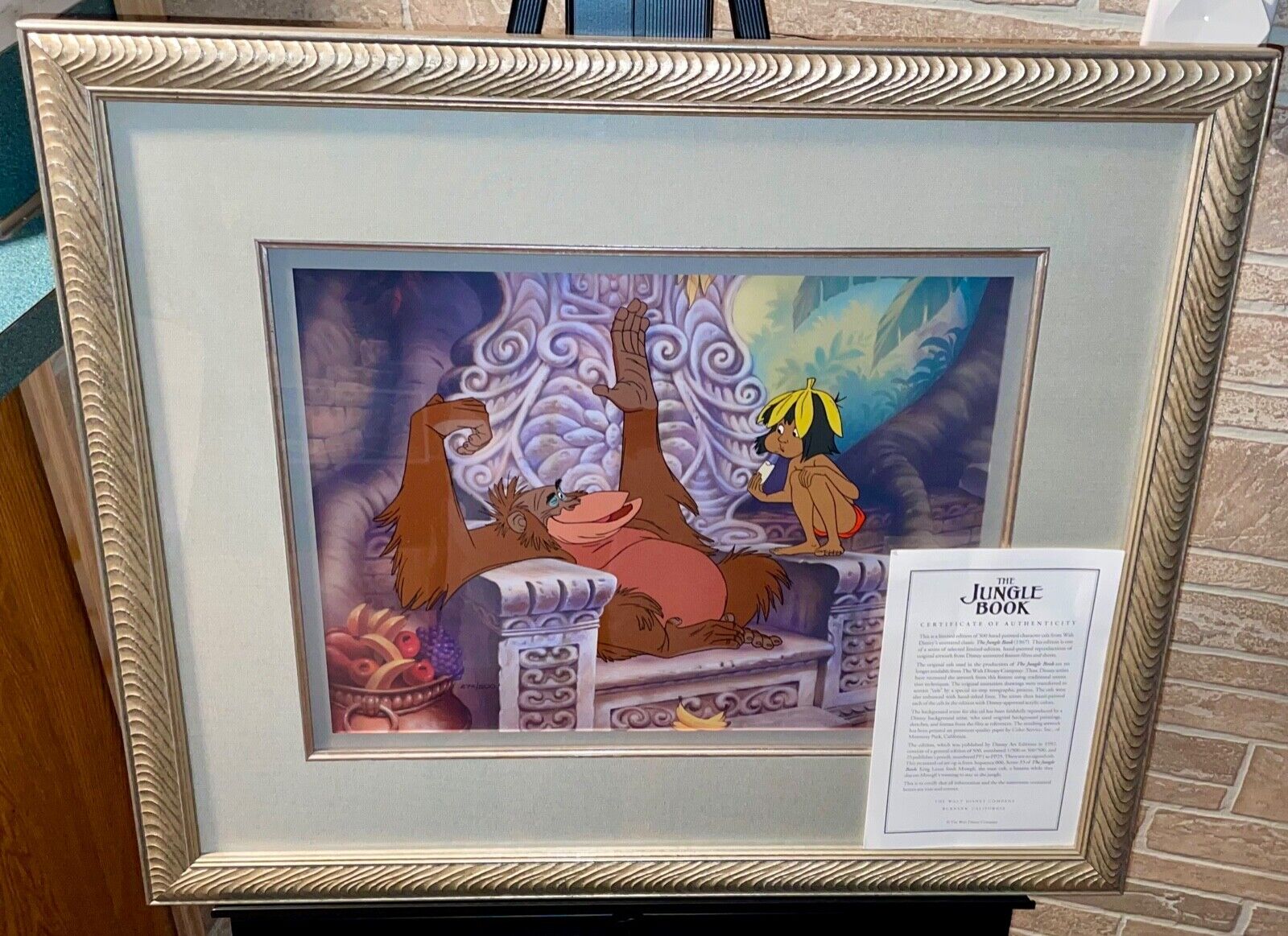 Disney Cel The Jungle Book Mowgli King Louie Rare Animation Cell 