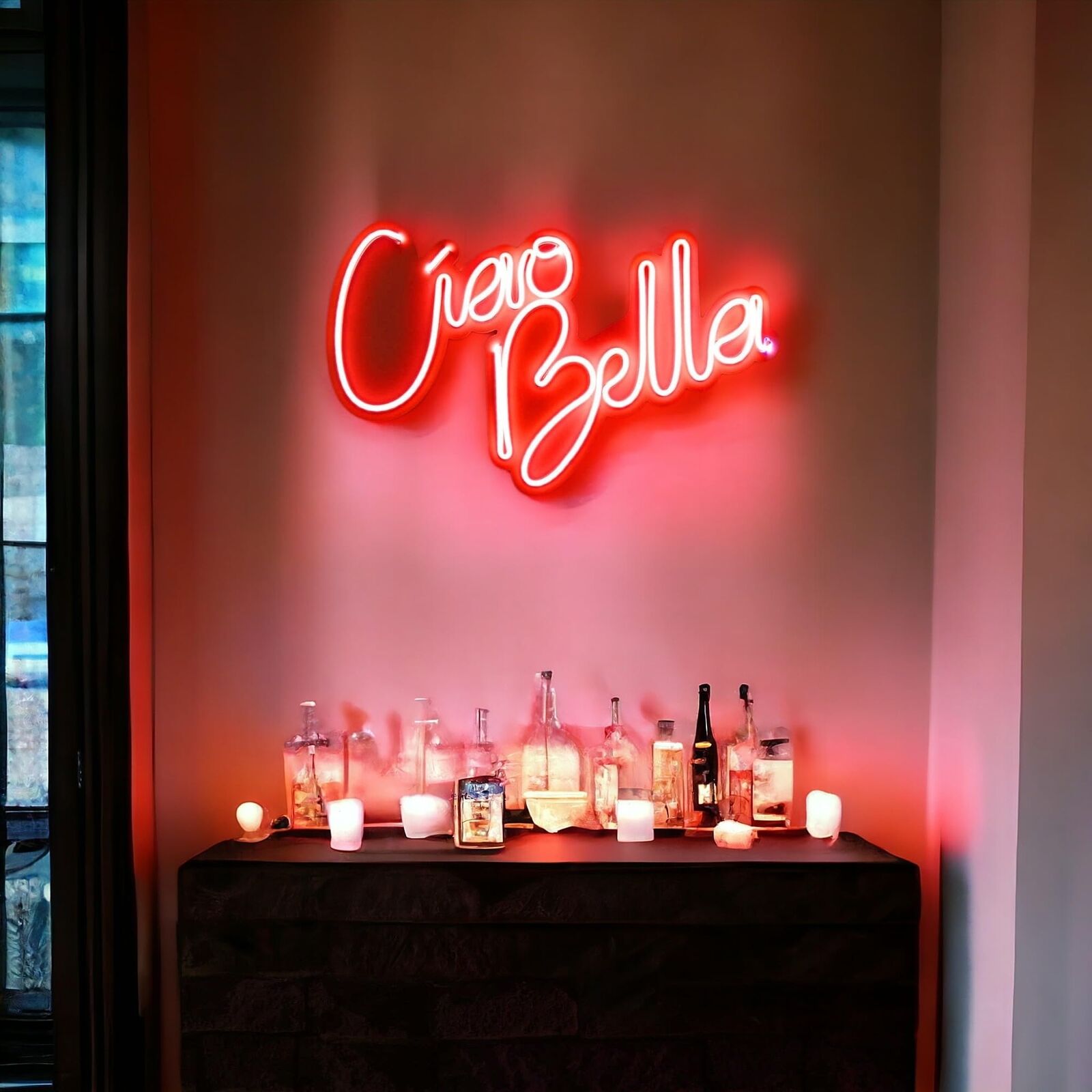Ciao Bella Neon Sign, Ciao Bella Led Neon Red Light, Ciao Bella Neon for Wall...