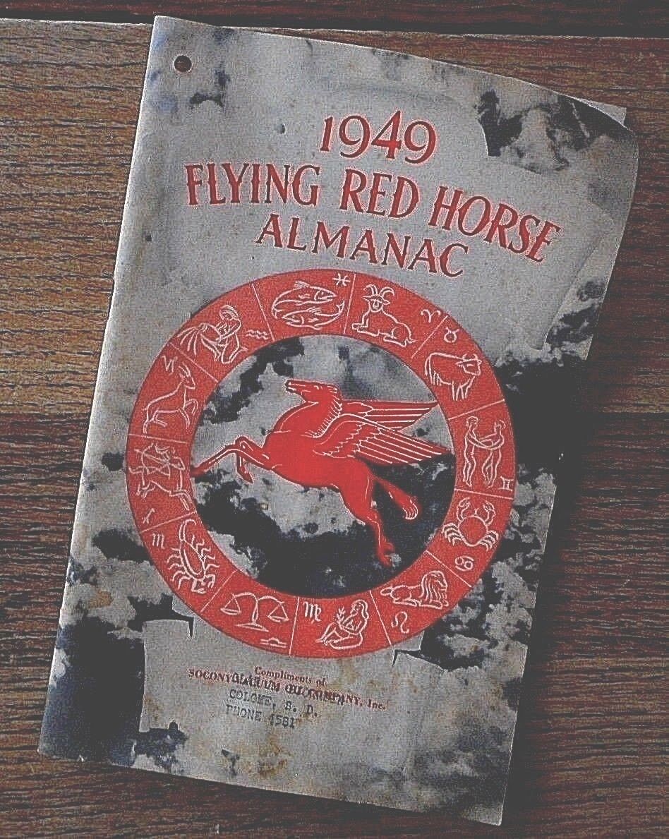 1949 Flying Red Horse ALMANAC Book Oil Company Colome, SD Advertising AS IS