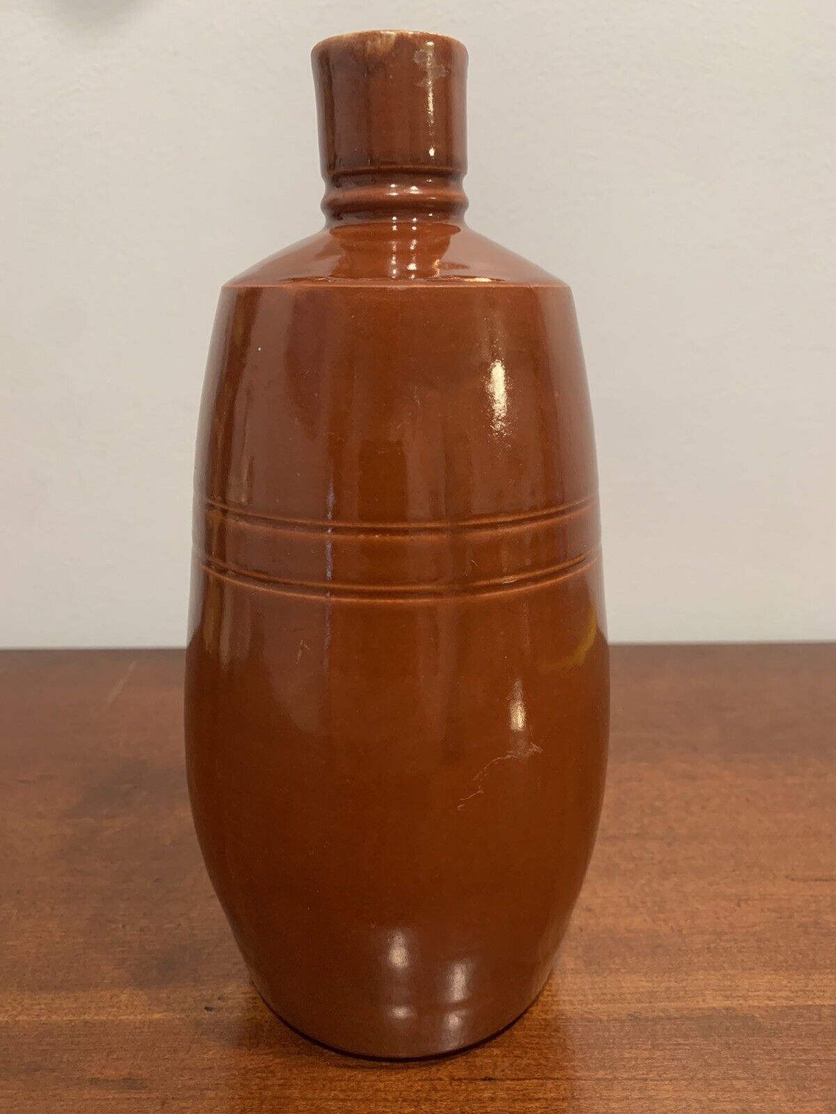 Vintage Heavy Brown Stoneware Bottle