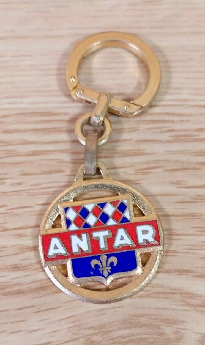 Vintage ANTAR French Enamelled Metal Key Door Automobile Advertising Object 