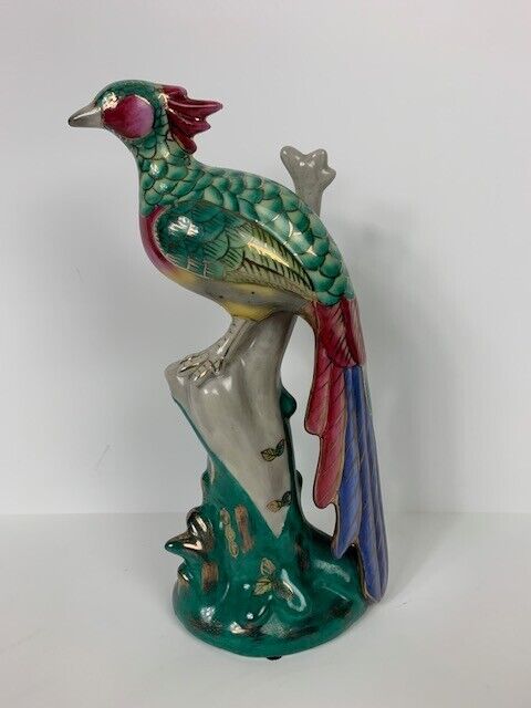 Vintage Peacock Japanese Statue Porcelain