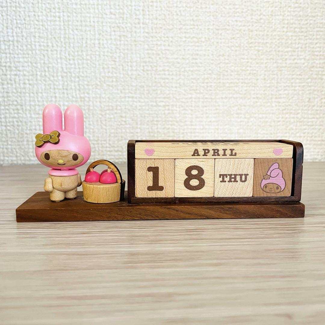 My Melody Perpetual Calendar Wooden 2.3”x5.9” Sanrio Original 2013