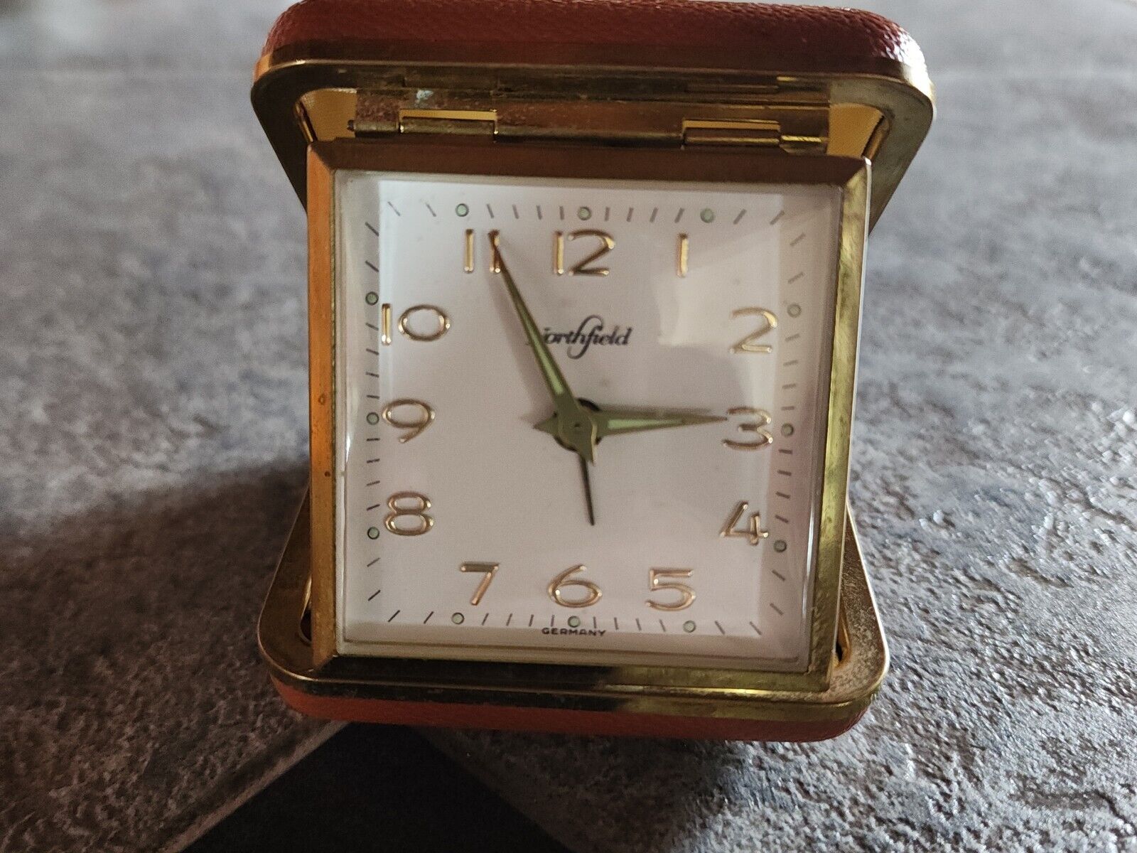Vintage Northfield Windup Travel Alarm Clock Germany  3x3\
