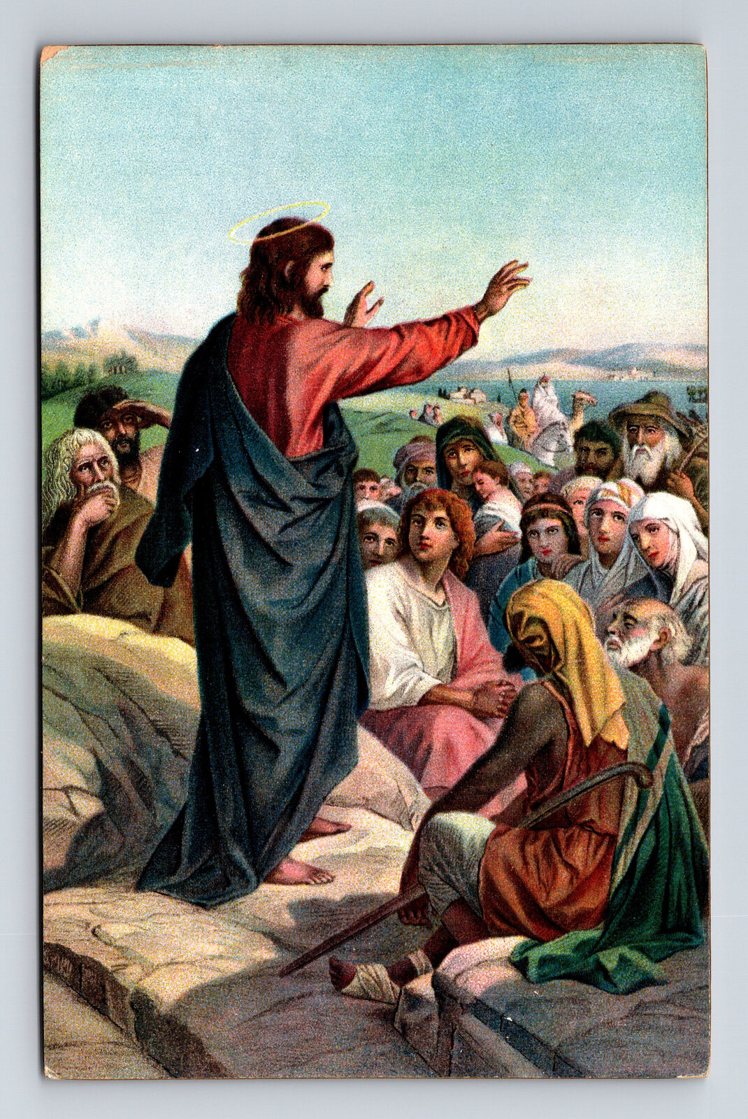 STENGEL J M HEINRICH HOFMAN Sermon on the Mount Jesus Christ 29065 Postcard