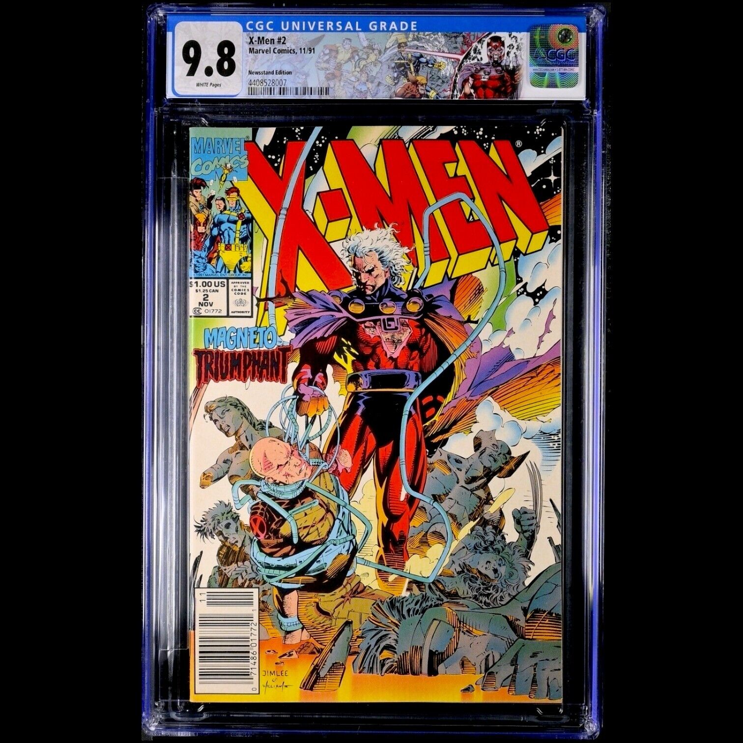 X-MEN #2 CGC 9.8 NEWSSTAND EDITION RARE HTF JIM LEE COVER
