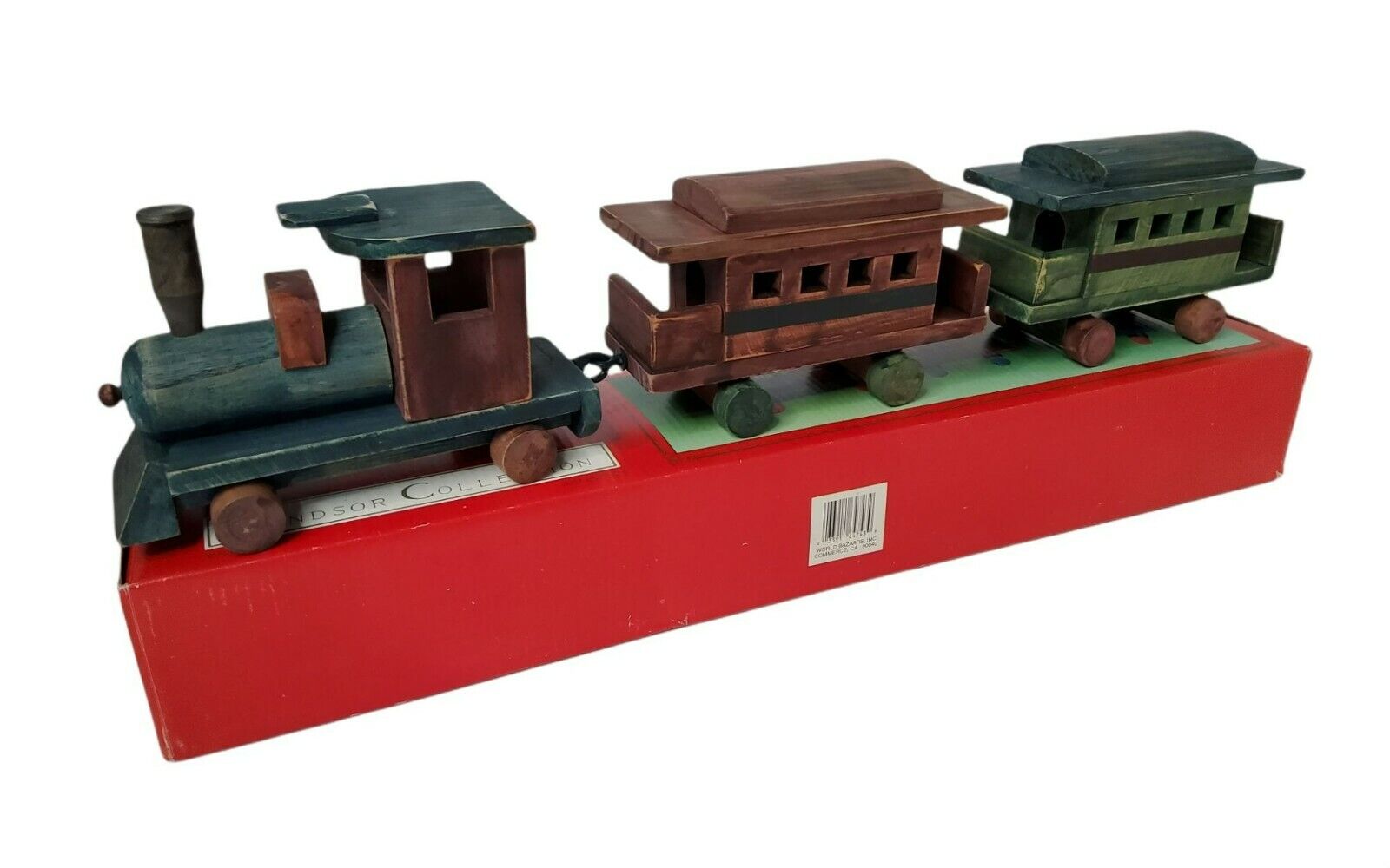 Vintage Red and Green Wooden Train by Windsor Collection - 21\