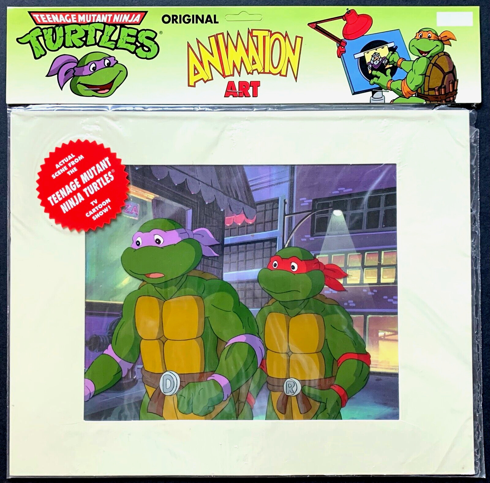 Teenage Mutant Ninja Turtle TMNT Original Animation Cel w/ COA Don & Raph