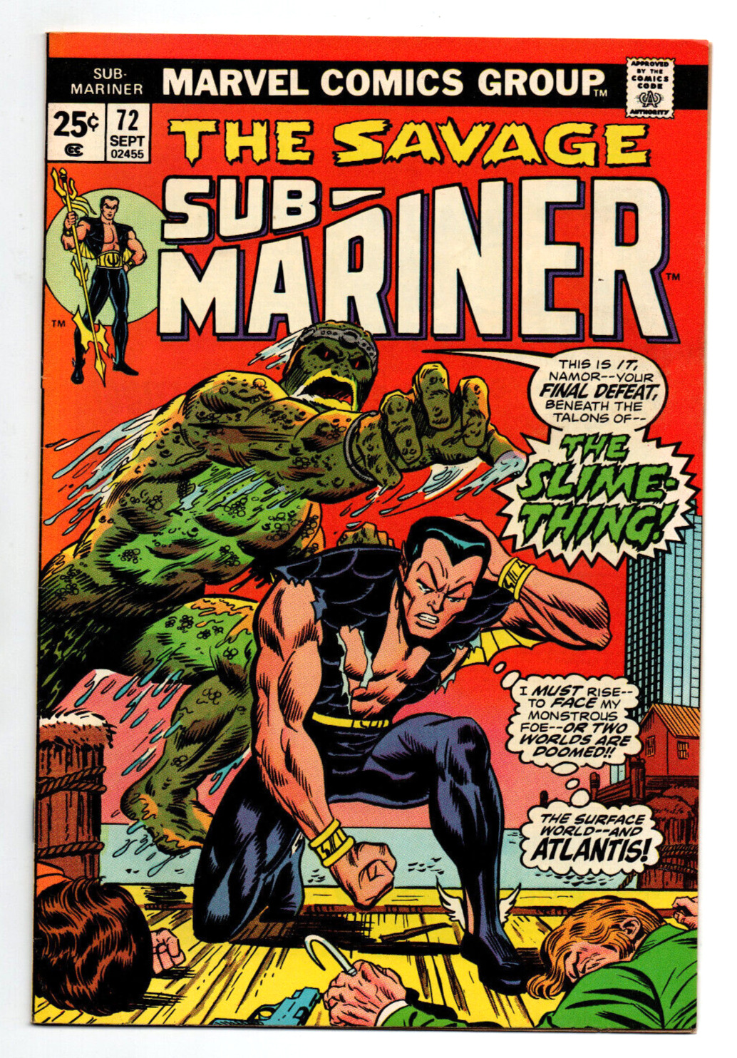 Sub-Mariner #72 Final Issue - Namor - 1974 - VF/NM