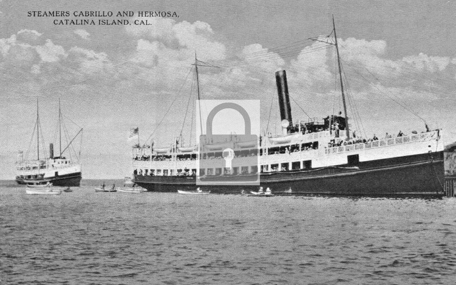 Steamer Ships Cabrillo & Hermosa Catalina Island California CA Reprint Postcard