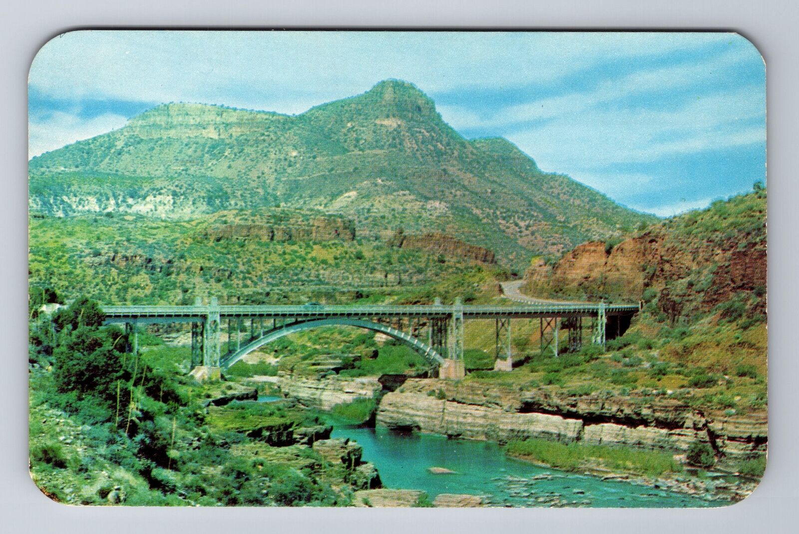 Springerville AZ-Arizona, Salt River Canyon Bridge, Antique, Vintage Postcard