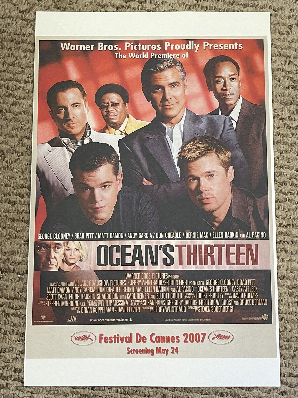 Oceans Thirteen George Clooney Brad Pitt  Poster 11 x 17 (246)