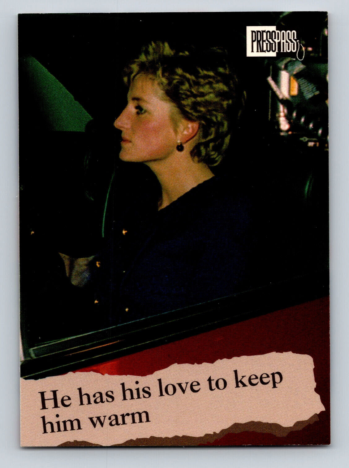 Love to keep him warm #14 Royal Family Press Pass trading card Princess Diana