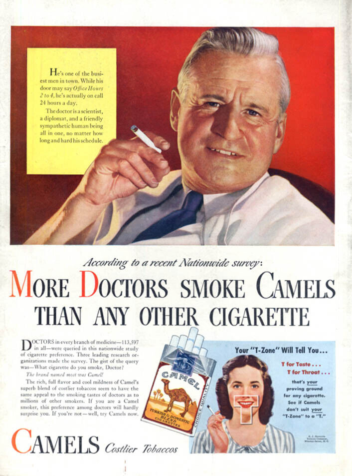 More Doctors Smoke Camels Than Any Other Cigarette ad 1946 L