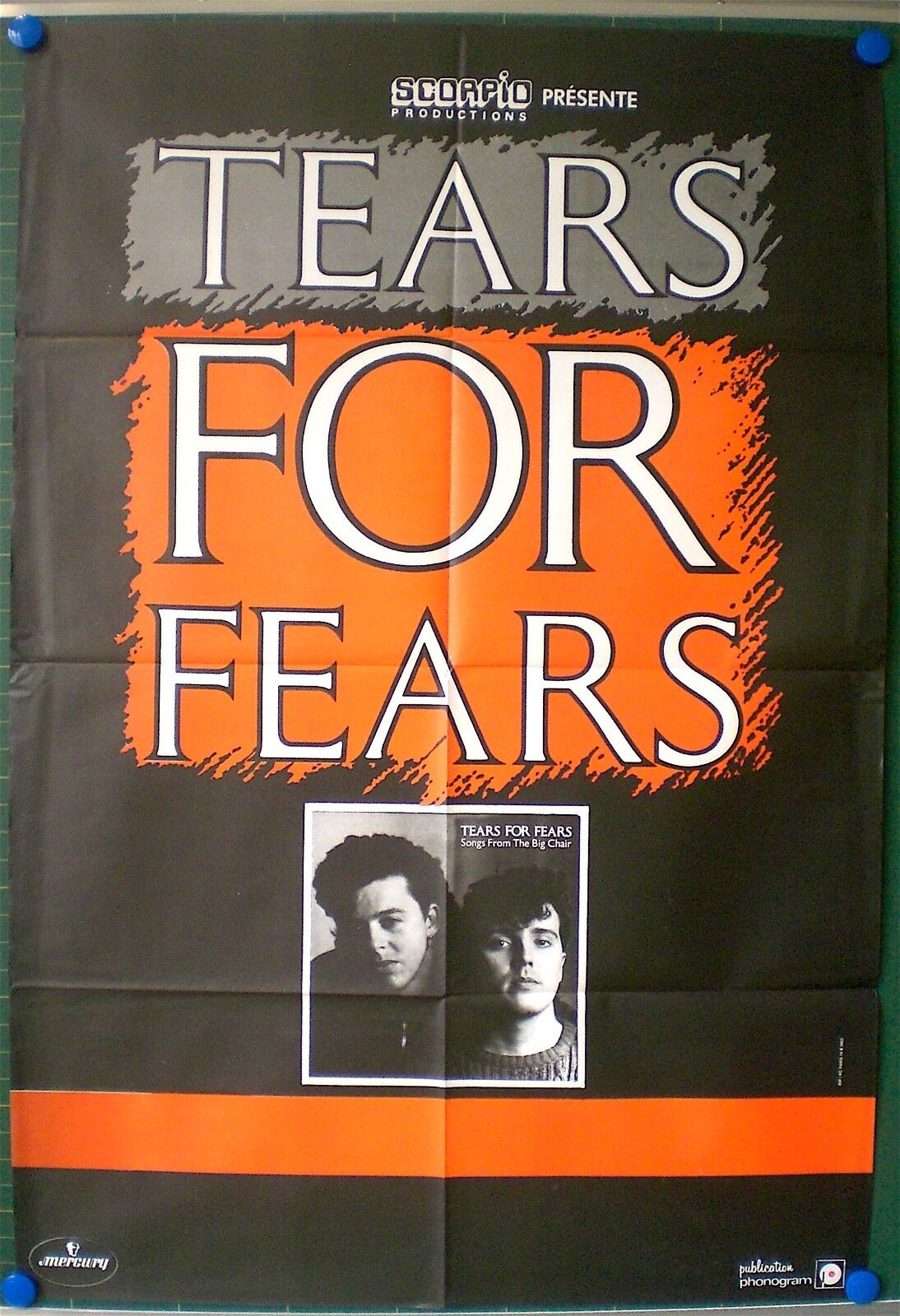 TEARS FOR FEARS - ORIGINAL POSTER - SONGS FROM THE BIG CHAIR - POSTER - 1985