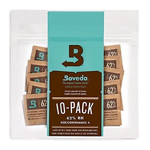 Boveda 62% Two-Way Humidity Control Packs For Storing ½ oz – Size 4 – 10 Pack...