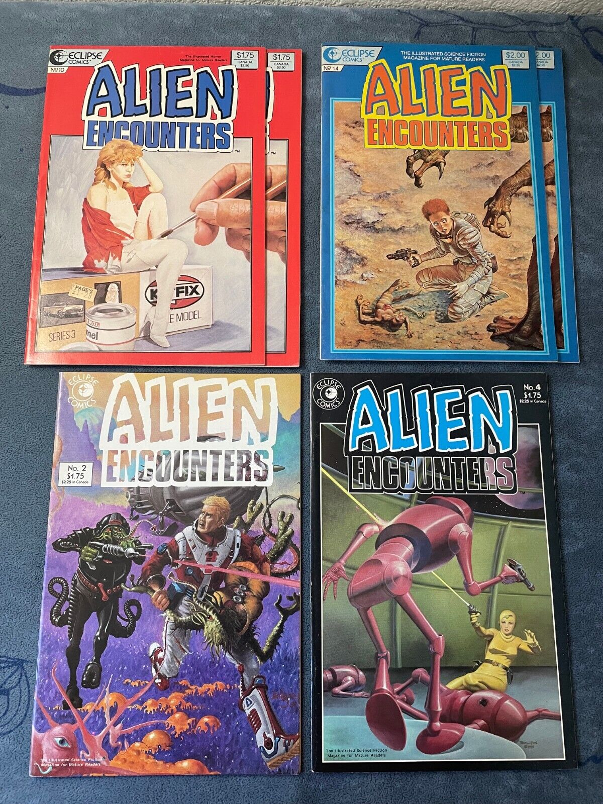Alien Encounters #10 14 2 4 Eclipse 1980 Comic Book Lot Dave Stephens GGA VF/NM