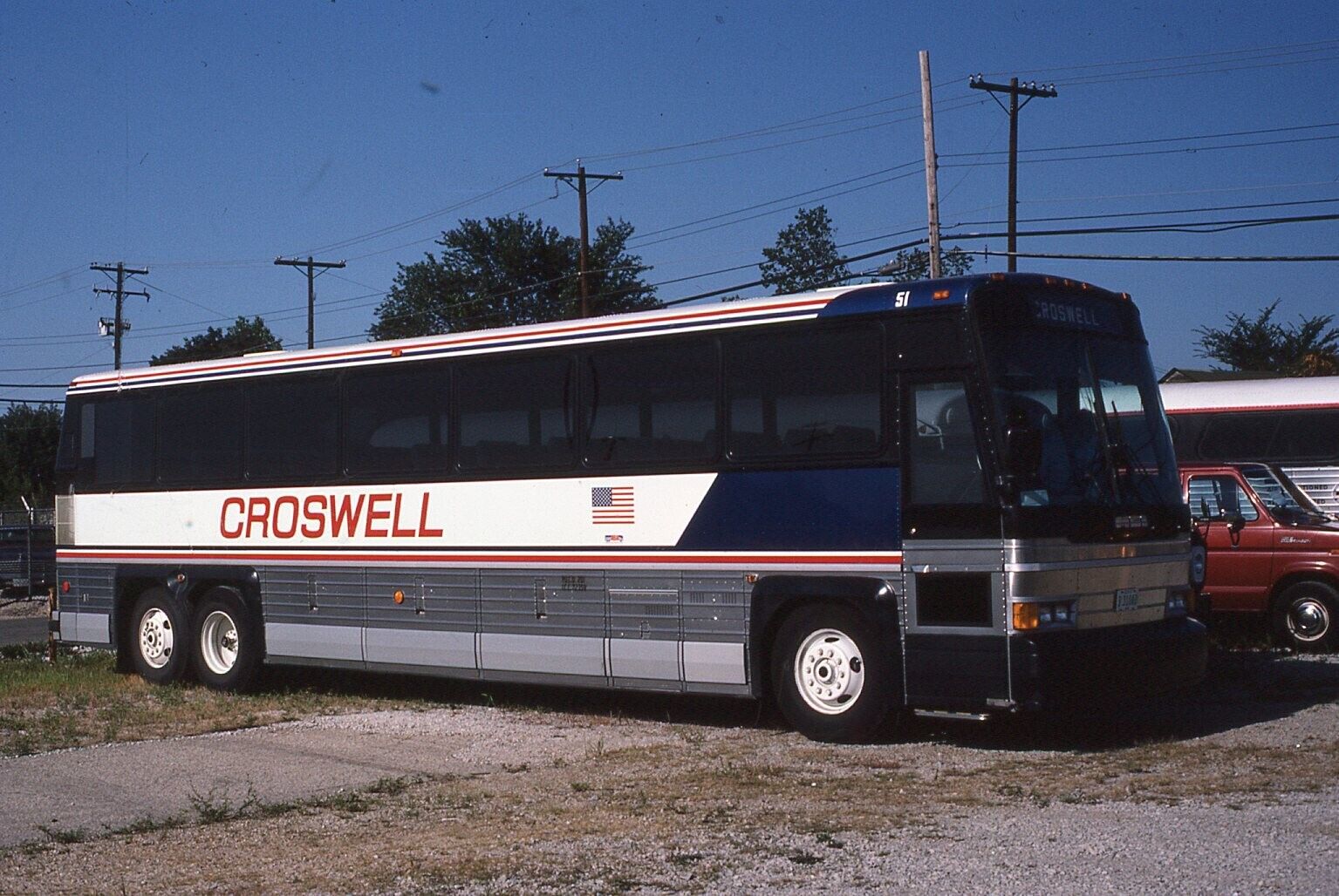 Original Bus Slide Charter Croswell #51 MCI Bus 1986 #08