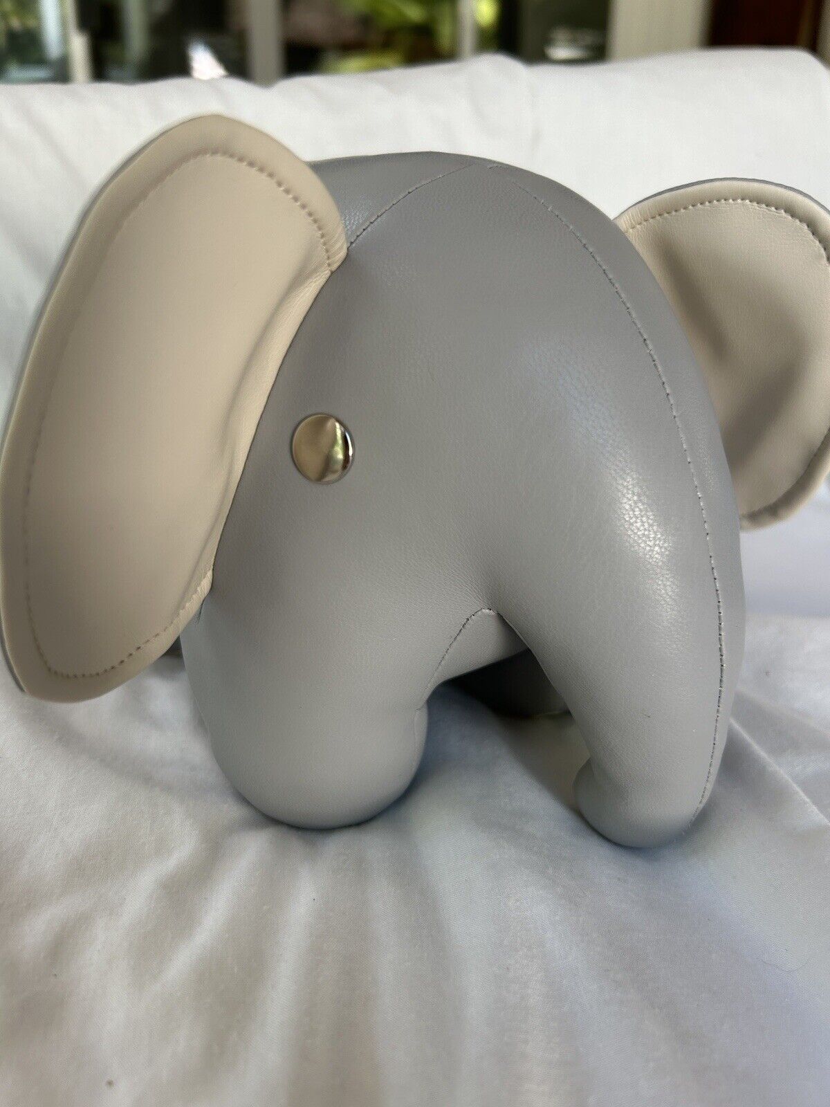 NEW RARE Miffy Dick Bruna Animal Elephant Med Size Plush in Gray Faux Leather