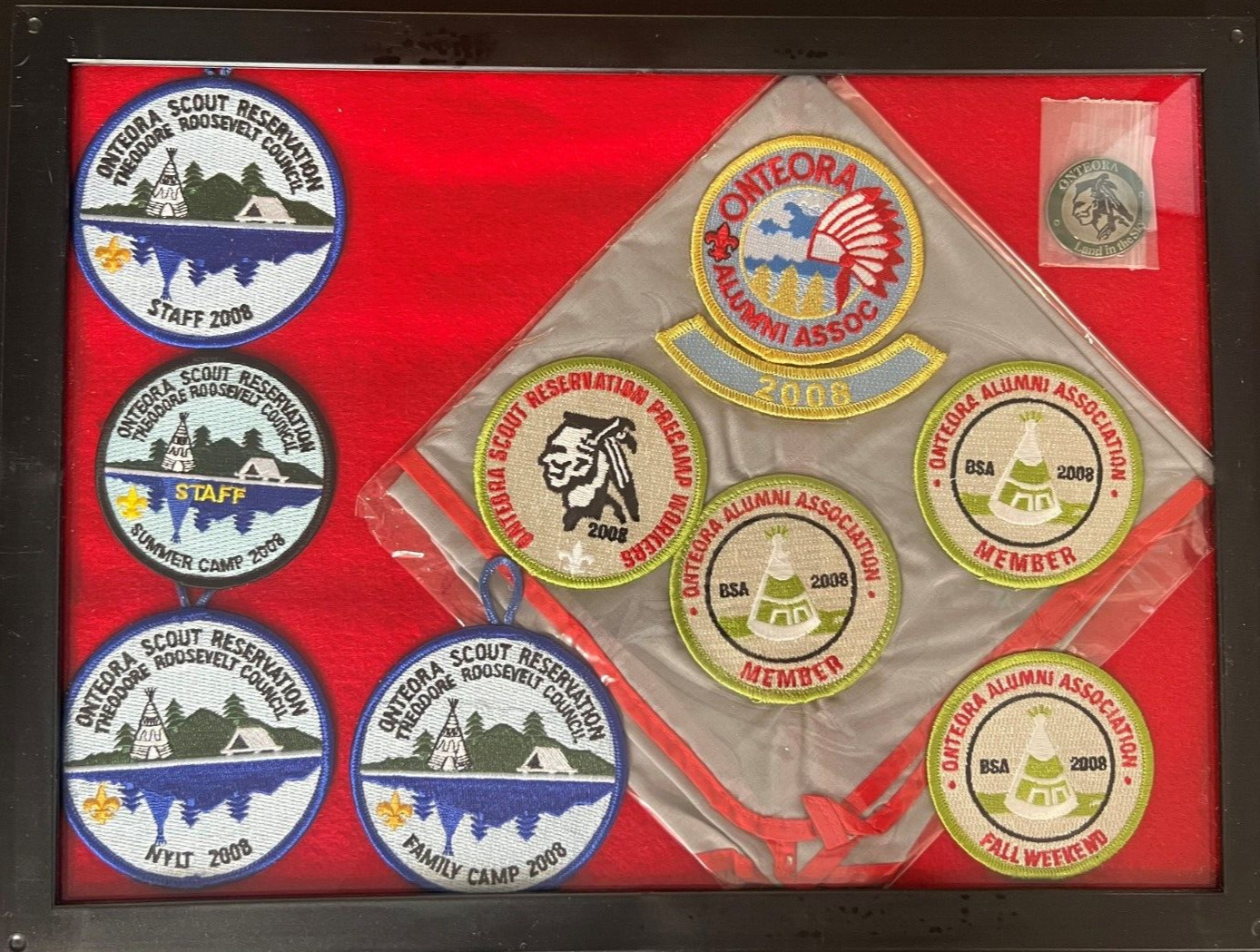 BSA Onteora Scout Reservation Framed Assorted Patch Set