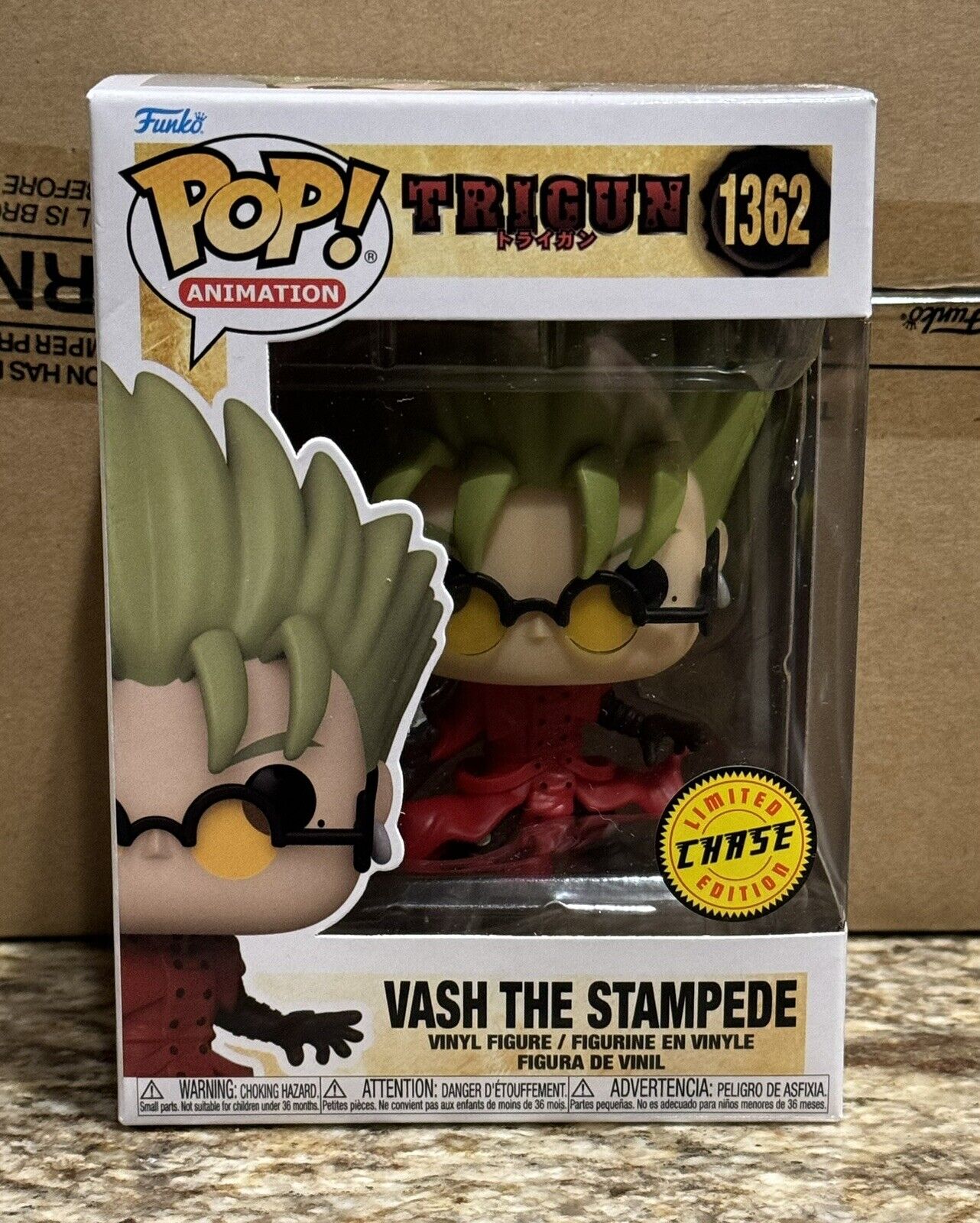 Funko Pop Vash The Stampede Chase #1362 Trigun Free Protector & Shipping