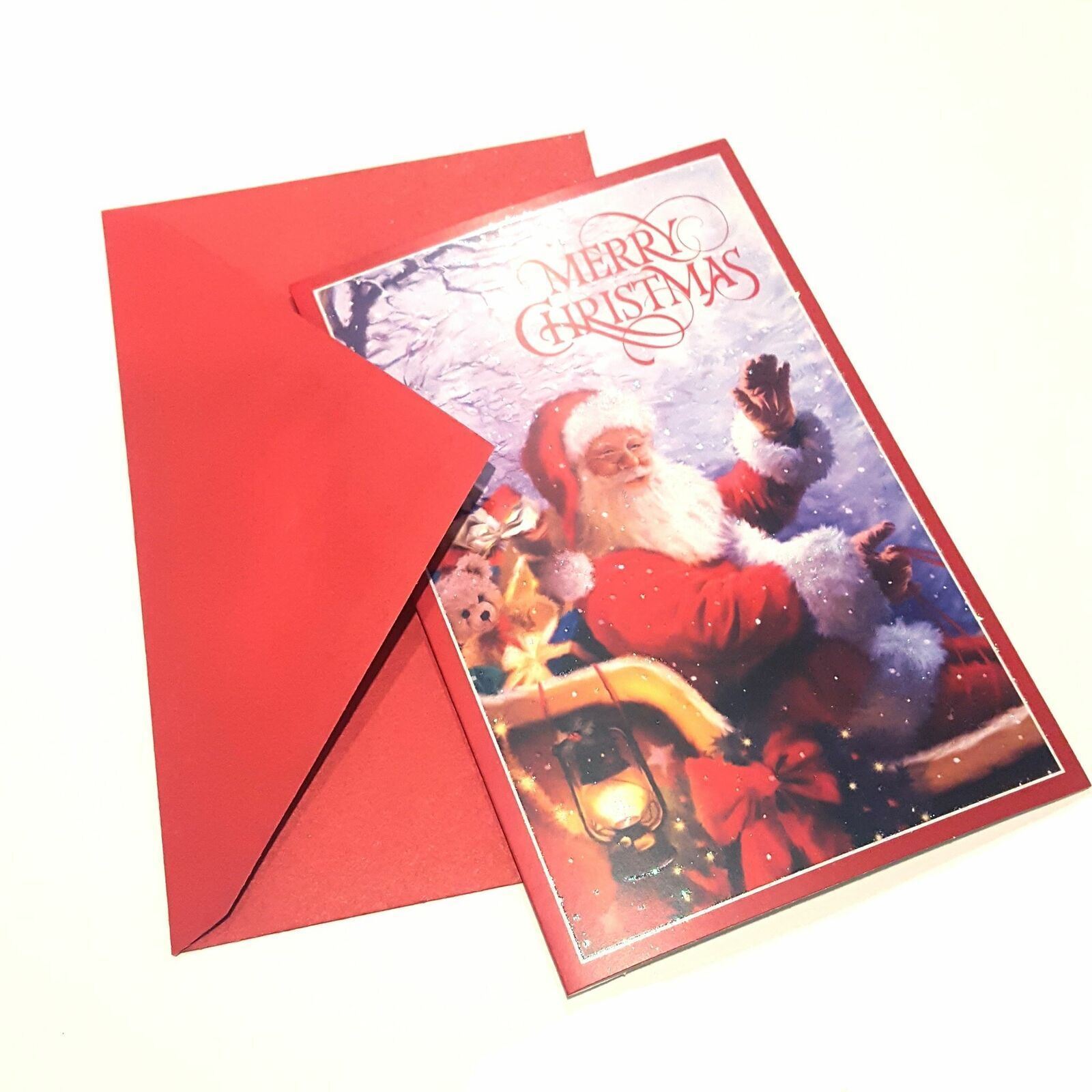 Merry Christmas Greeting Card Santa Claus Holiday Wishes Card Gift