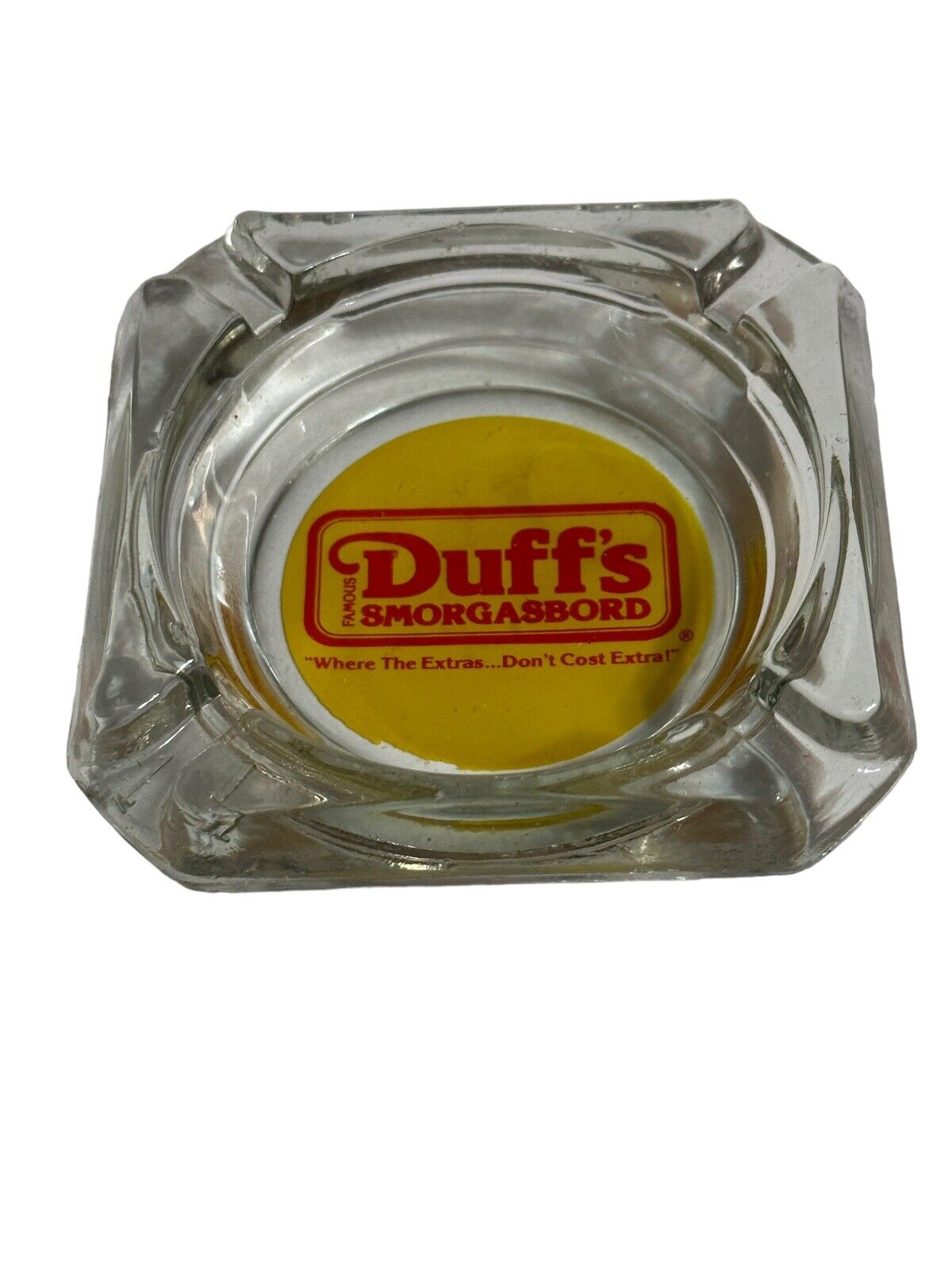 Vintage ~ Famous Duff’s Smorgasbord Ashtray ~Where The Extras Don’t Cost Extra