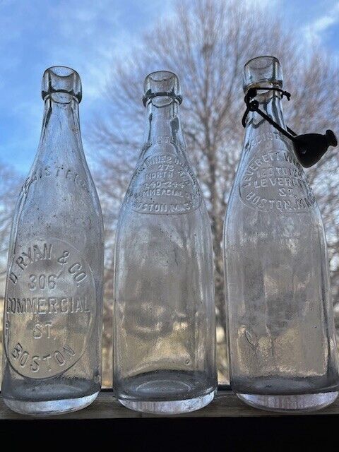 Antique Boston Massachusetts Blob Top Beer Bottles (lot of 3)   