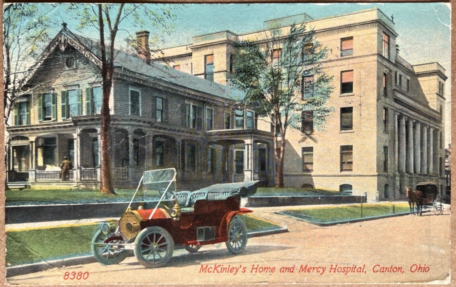 Canton Ohio McKinleys Home Mercy Hospital Antique Postcard c1910