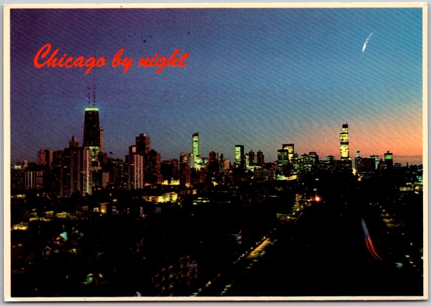 Postcard: Chicago\'s Picturesque Night Skyline A117