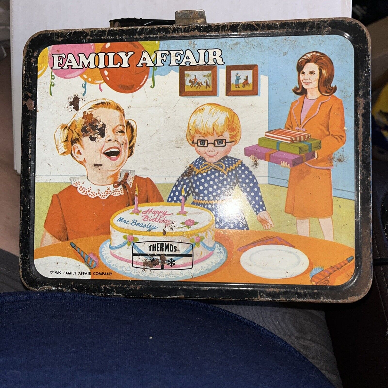 Vintage 1969 Family Affair , King Sealy   FAMILY AFFAIR Metal Lunchbox - NO TH