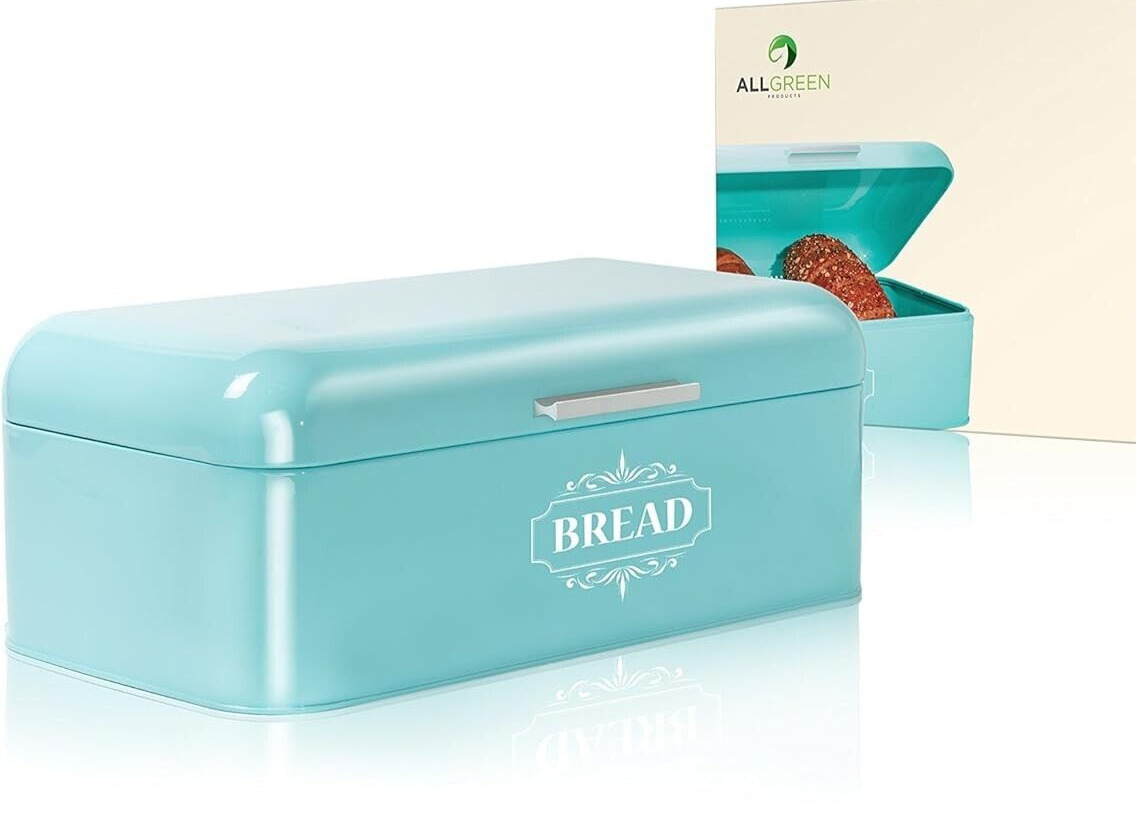 AllGreen Vintage Bread Box Container for Kitchen Counter Decor Stainless Steel M