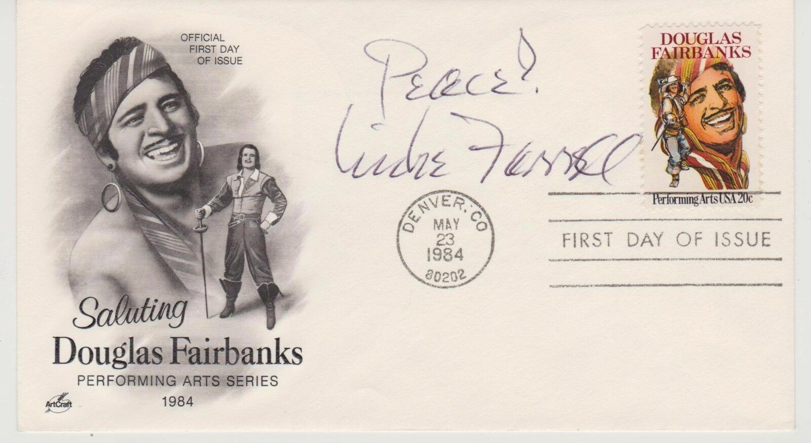 SIGNED MIKE FARRELL FDC AUTOGRAPHED FIRST DAY COVER - MASH