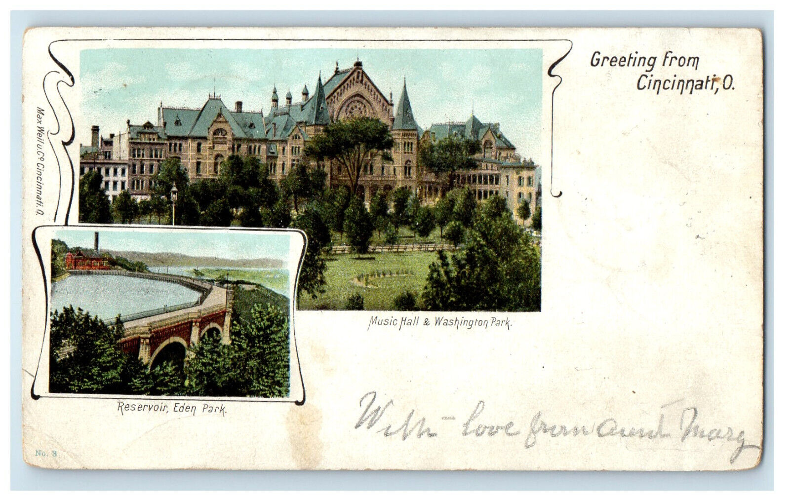 1904 Multiview, Greeting from Cincinnati Ohio OH PMC Antique Postcard