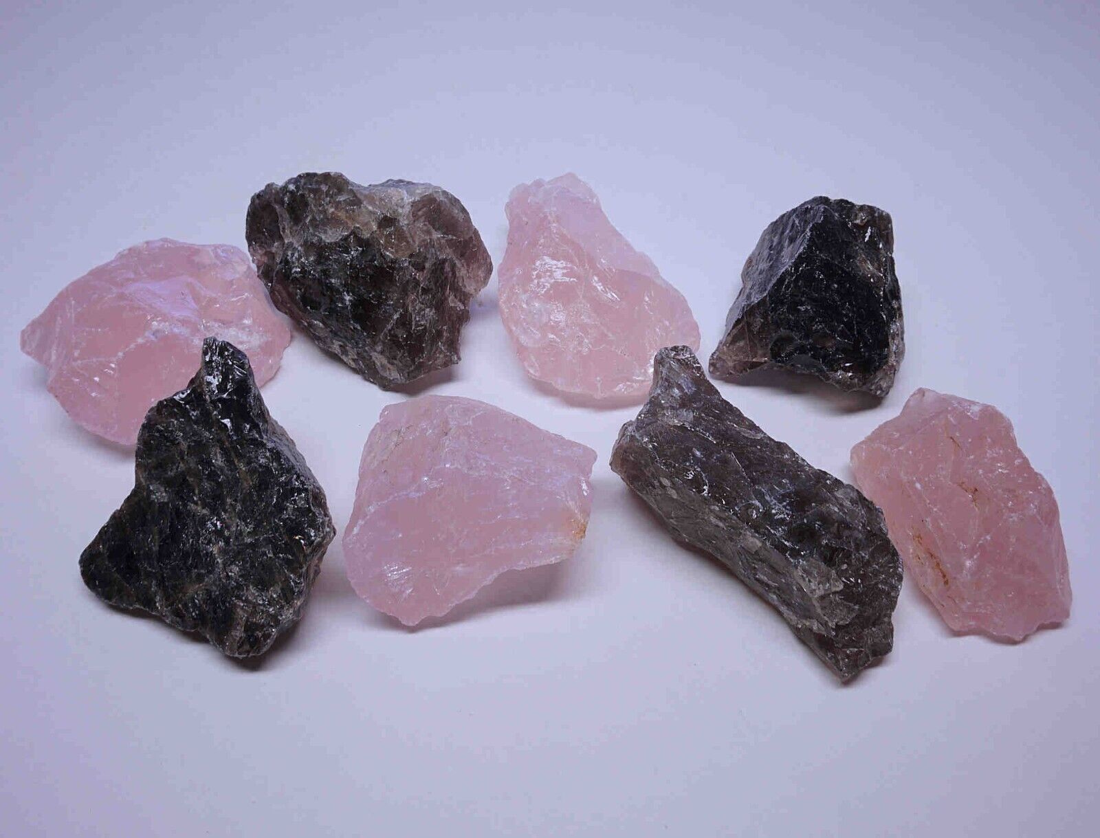 Rose Quartz & Smoky Quartz 10 OZ Box Natural Pink & Brown Crystal Gemstones