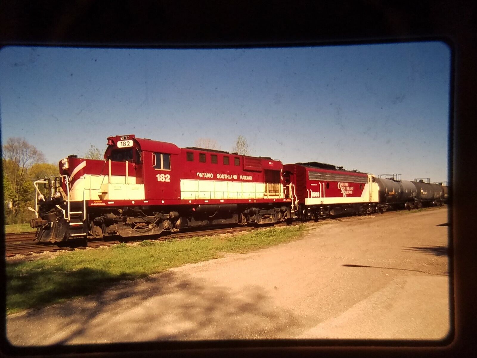 XX02 TRAIN SLIDE Railroad Short Line Ontario Southland Railway 182 Tillsonburg