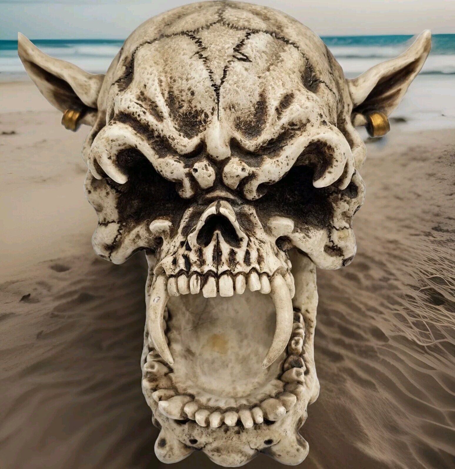 Skull Wicca Devil Horns Biker Death Skeleton Resin Summit Collection W.U.I 1999