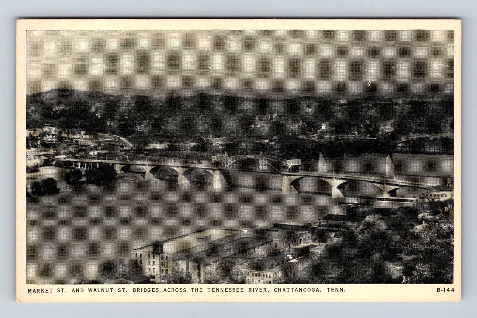 Chattanooga TN-Tennessee, Market St & Walnut St Bridges, Vintage Postcard