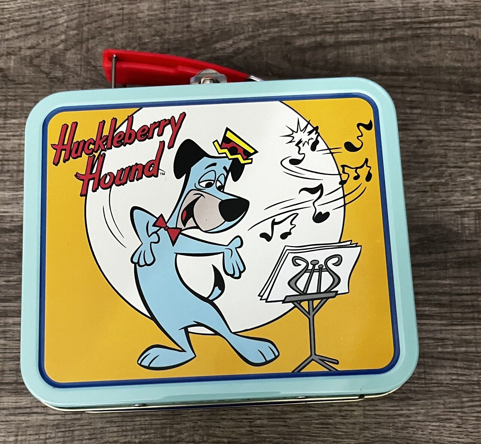 Vintage HUCKLEBERRY HOUND Hanna-Barbera Mini Metal Lunchbox Lunch Box NEW MINT