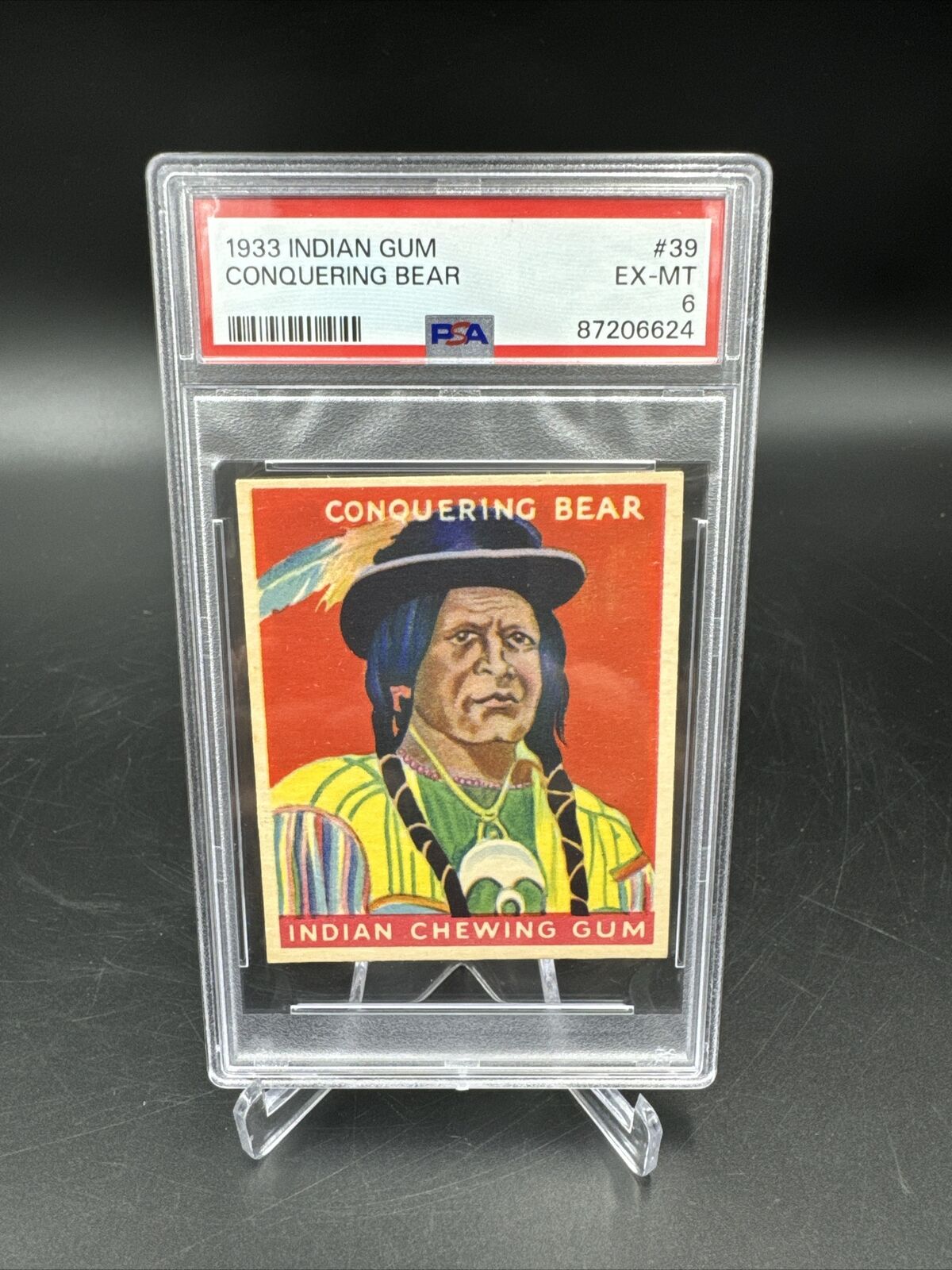 1933 Indian Gum #39 Conquering Bear PSA 6 EX-MT Sioux Chief