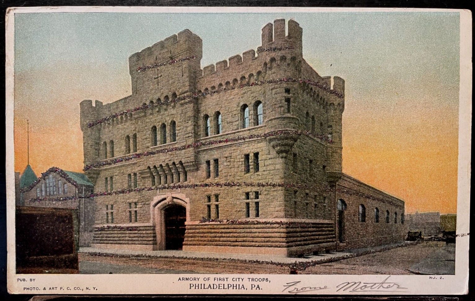 Vintage Postcard 1901-1907 First Regiment Armory, Philadelphia, Pennsylvania PA