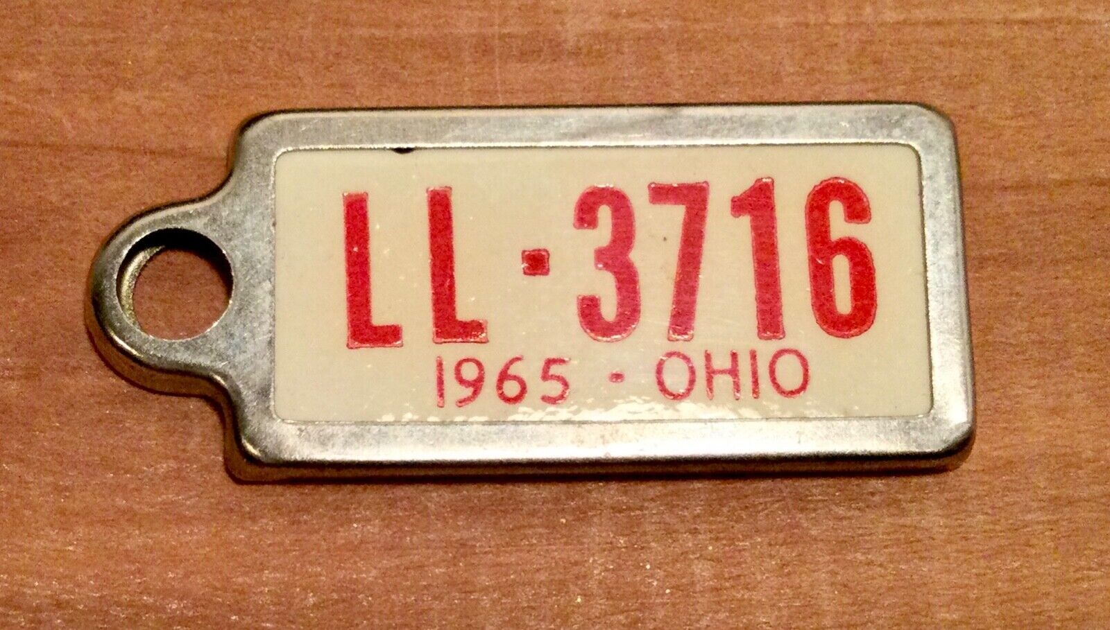 Vintage 1965 OHIO Disabled American Veterans DAV Keychain Mini License Plate