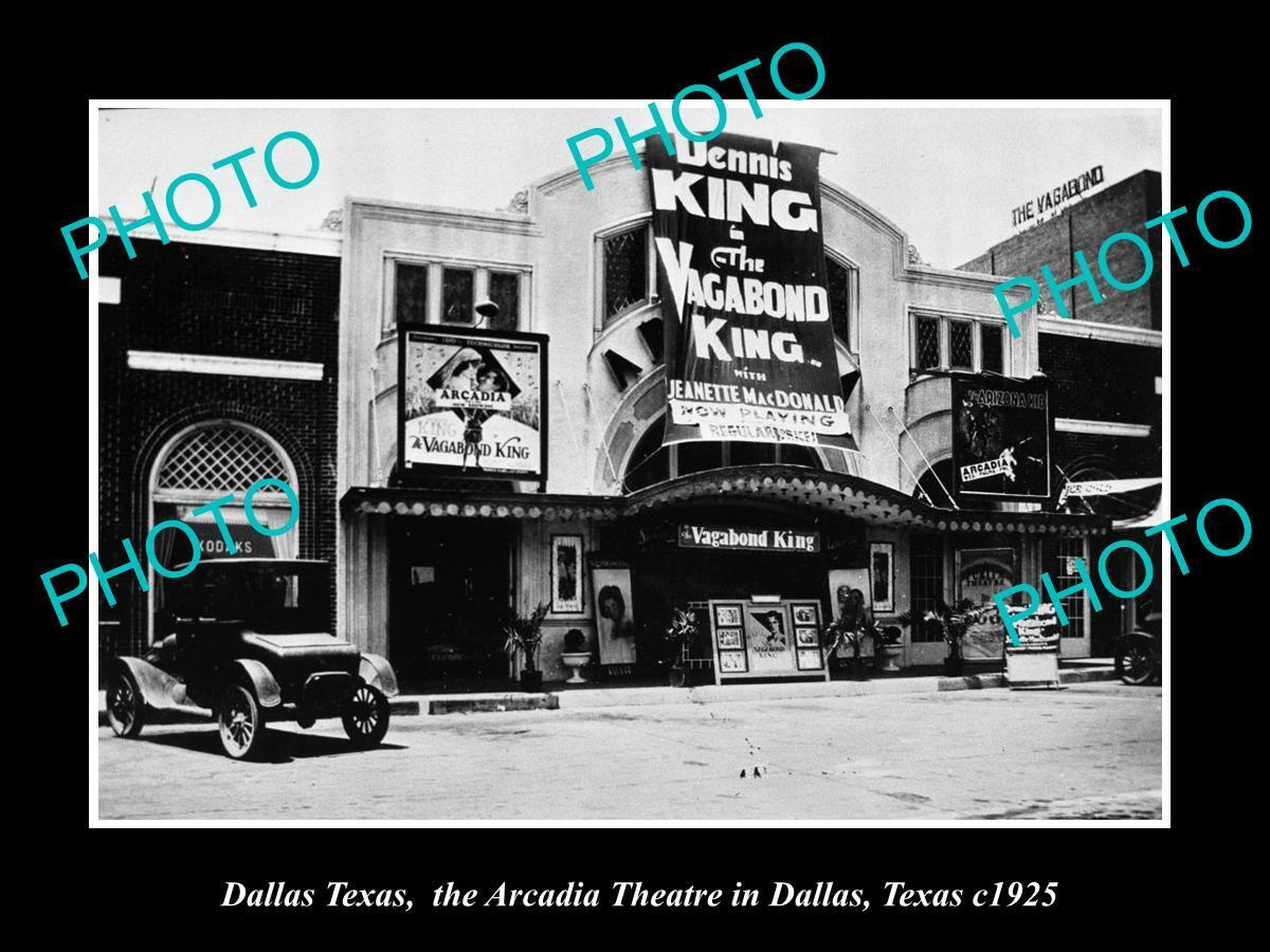 OLD LARGE HISTORIC PHOTO OF DALLAS TEXAS VIEW OF THE ARCADIA THEATER c1925